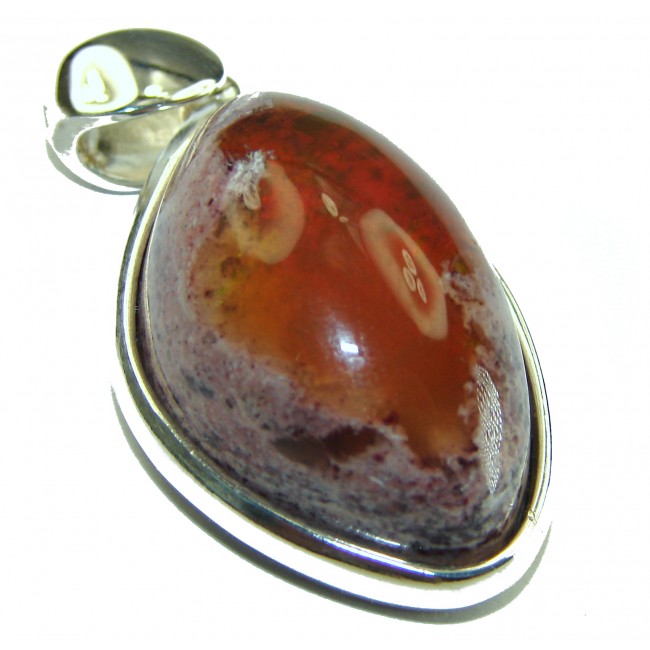 Bonfire Night Natural Mexican Fire Opal 14K Gold over .925 Sterling Silver handmade Pendant