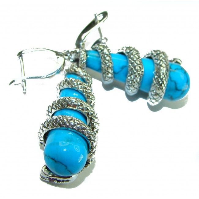 Boa Snakes Turquoise .925 Sterling Silver handcrafted Earrings