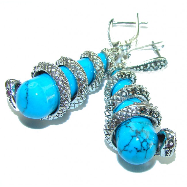 Boa Snakes Turquoise .925 Sterling Silver handcrafted Earrings