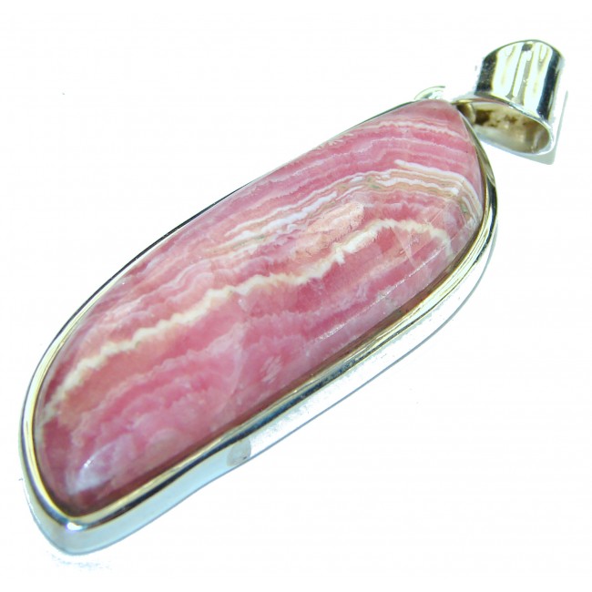 Genuine Argentinian Rhodochrosite .925 Sterling Silver handmade Pendant