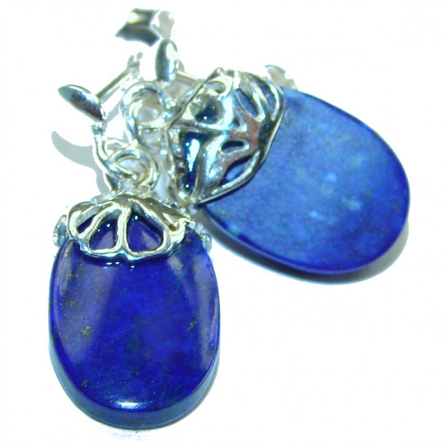 Gorgeous Lapis Lazuli .925 Sterling Silver handcrafted earrings