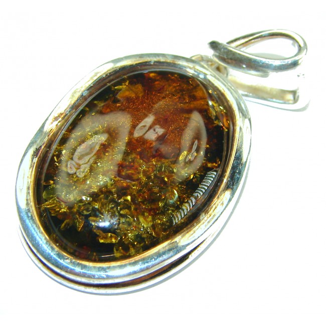 Vintage Beauty authentic Baltic Amber .925 Sterling Silver handcrafted pendant