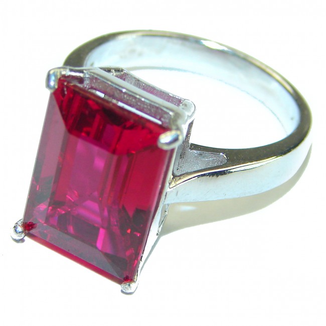 Carmen Lucia 10.5 carat Red Topaz .925 Silver handcrafted Cocktail Ring s. 8