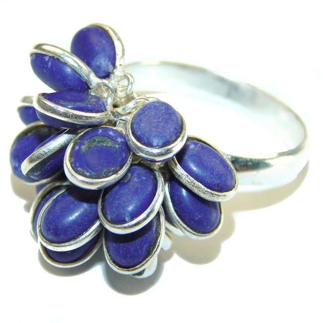 Be Bold Huge Blue Lapis Sterling Silver handmade cha cha Ring s. 11