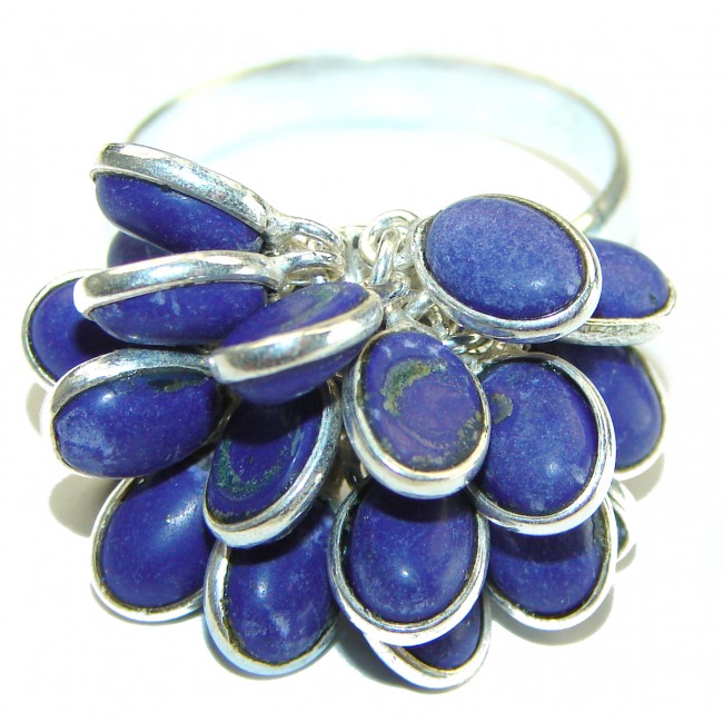 Be Bold Huge Blue Lapis Sterling Silver handmade cha cha Ring s. 11