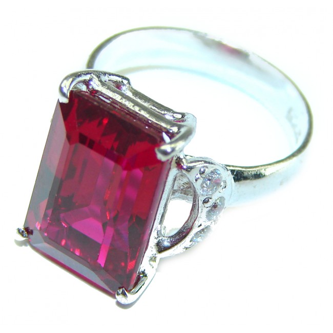 Carmen Lucia 8.5 carat Red Topaz .925 Silver handcrafted Cocktail Ring s. 5 3/4