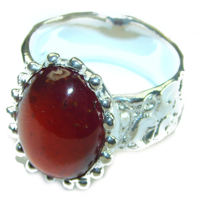 Authentic Ruby .925 Sterling Silver handmade Ring size 8 3/4