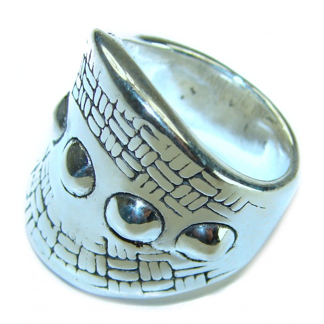 Large Bali made .925 Sterling Silver handcrafted Ring s. 8 1/2