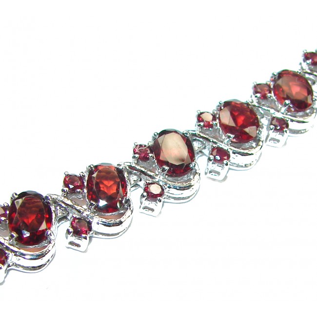 Carmen Authentic faceted Garnet .925 Sterling Silver handcrafted Bracelet