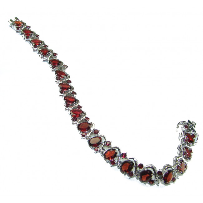 Carmen Authentic faceted Garnet .925 Sterling Silver handcrafted Bracelet