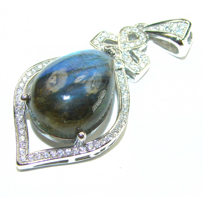 Magical Aurora Fire Labradorite .925 Sterling Silver handcrafted Pendant