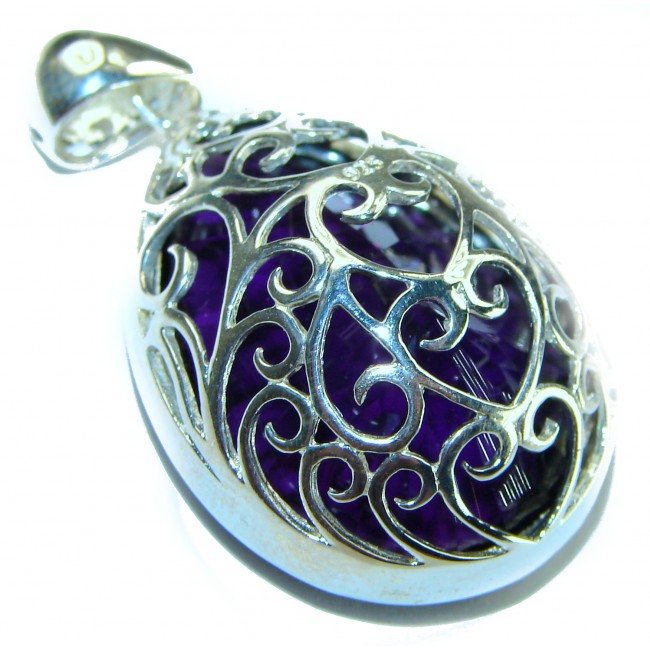 Purple Magic 55.5 carat Perfect Amethyst .925 Sterling Silver handcrafted Pendant