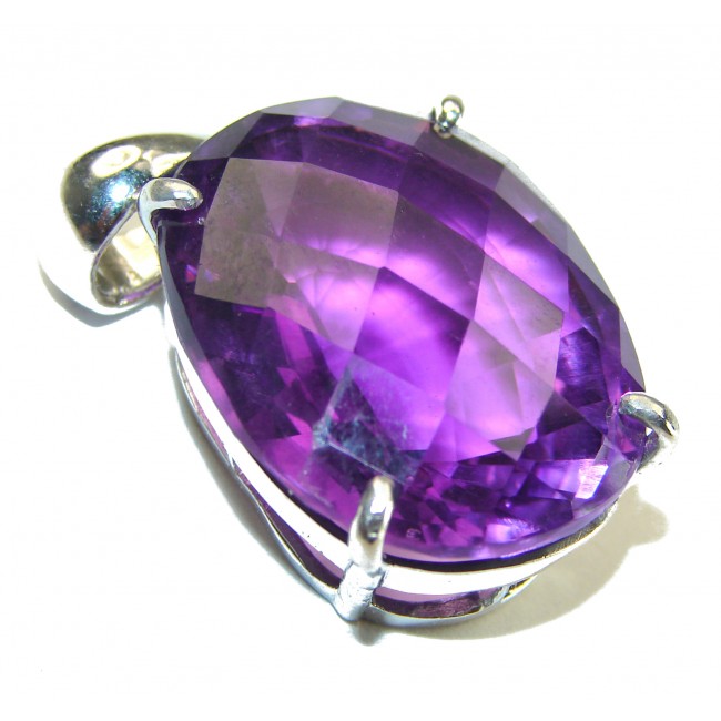 22.5 carat Perfect Rose Cut Amethyst .925 Sterling Silver handcrafted Pendant