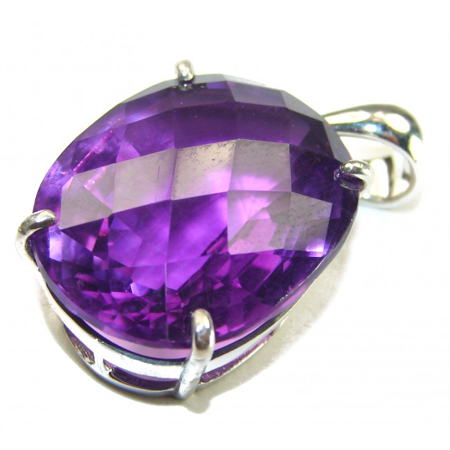 22.5 carat Perfect Rose Cut Amethyst .925 Sterling Silver handcrafted Pendant