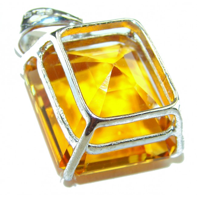 Golden Rays authentic Golden Topaz .925 Sterling Silver handcrafted pendant