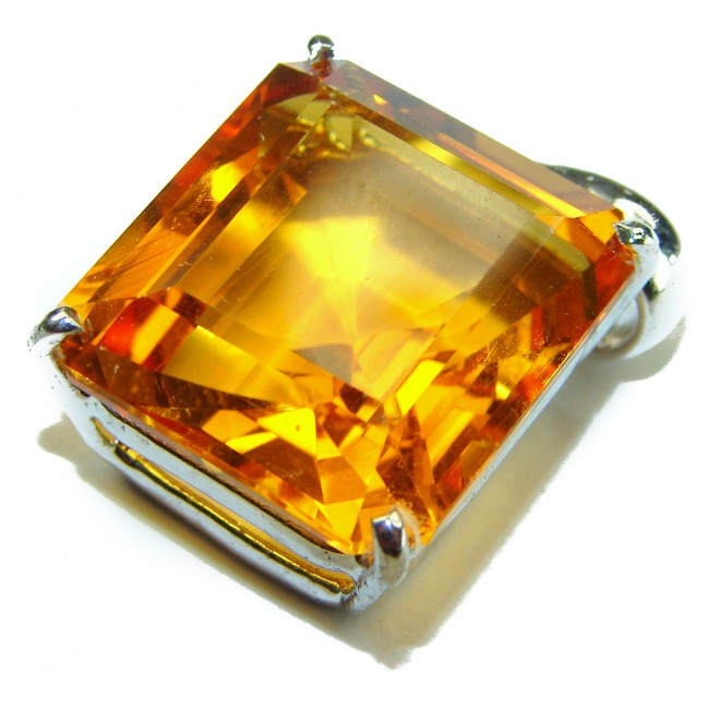 Golden Rays authentic Golden Topaz .925 Sterling Silver handcrafted pendant