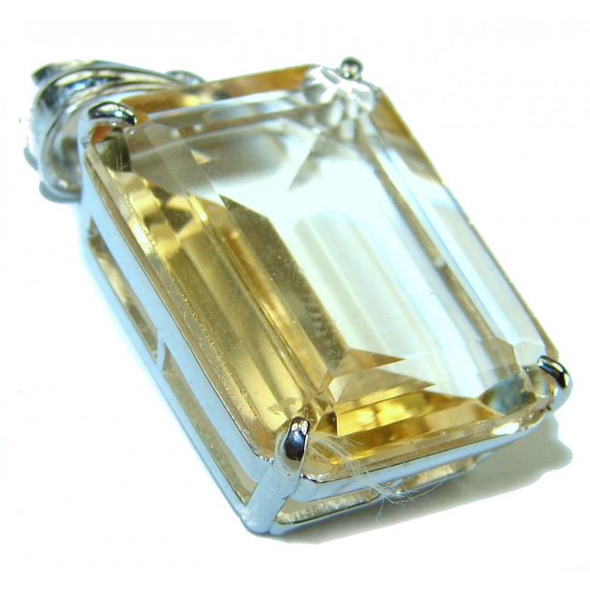 Authentic Golden Lemon Quartz .925 Sterling Silver handmade Pendant