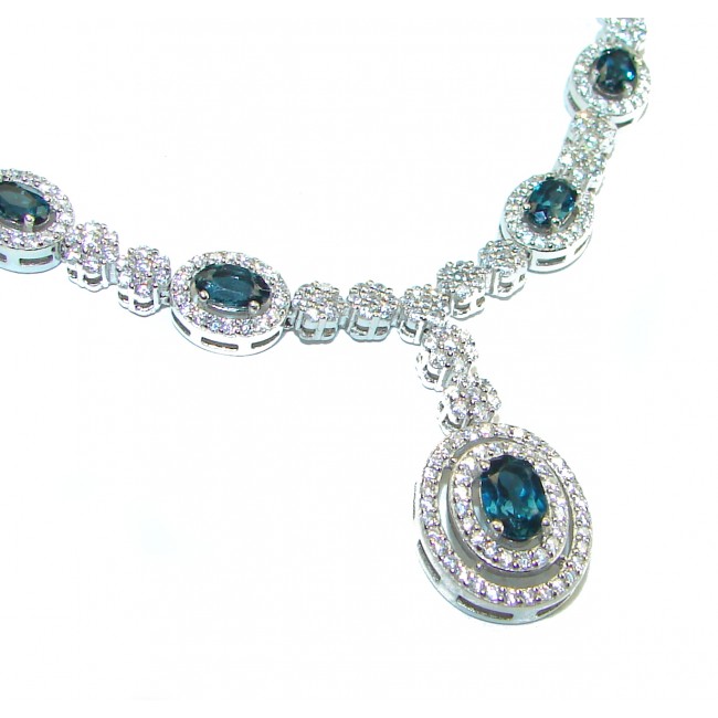 Endless Love Sapphire .925 Sterling Silver handcrafted necklace