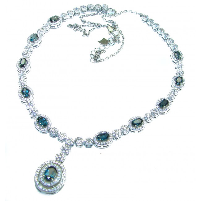 Endless Love Sapphire .925 Sterling Silver handcrafted necklace