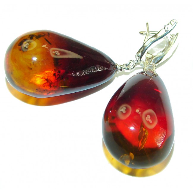 Golden Honey Drops authentic Baltic Amber .925 Sterling Silver earrings