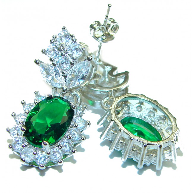 Very Unique Chrome Diopside .925 Sterling Silver handcrafted earrings