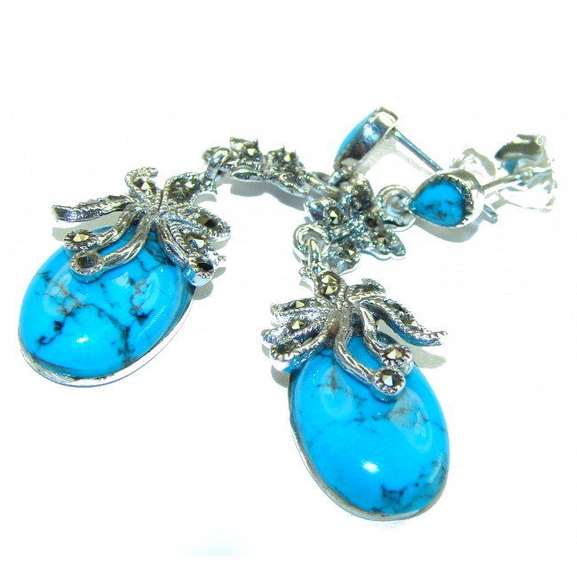 Blue Turquoise .925 Sterling Silver earrings