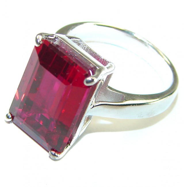 Carmen Lucia 10.5 carat Red Topaz .925 Silver handcrafted Cocktail Ring s. 7