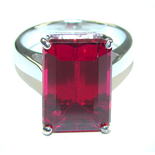 Carmen Lucia 10.5 carat Red Topaz .925 Silver handcrafted Cocktail Ring s. 7