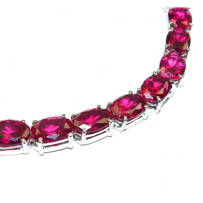 Incredible Red Topaz .925 Sterling Silver handcrafted Bracelet