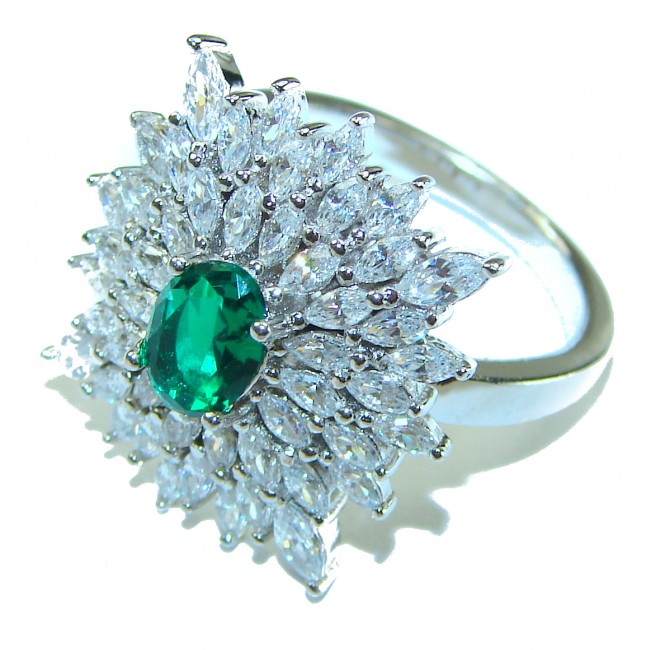 Special Chrome Diopside .925 Sterling Silver handmade ring s. 7