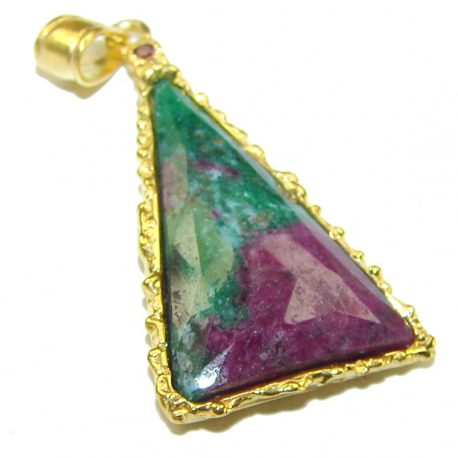 Authentic best quality Ruby in Zoisite 14K Gold over .925 Sterling Silver handmade Pendant