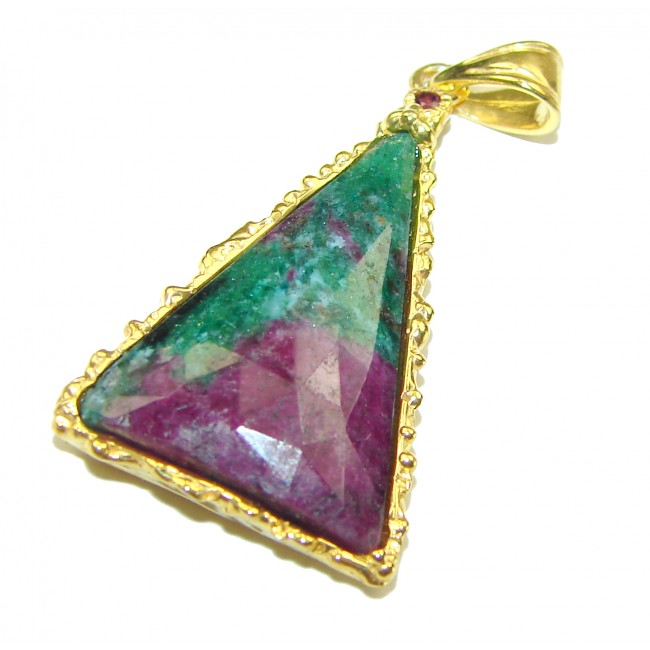 Authentic best quality Ruby in Zoisite 14K Gold over .925 Sterling Silver handmade Pendant