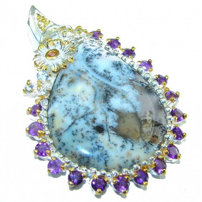 Perfect quality Dendritic Agate .925 Sterling Silver handmade Pendant