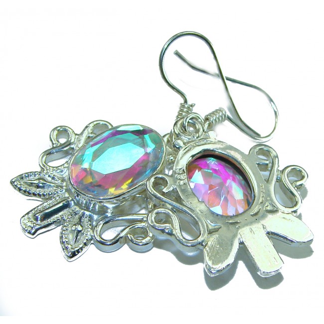 Great Rainbow Moonstone .925 Sterling Silver handcrafted Earrings