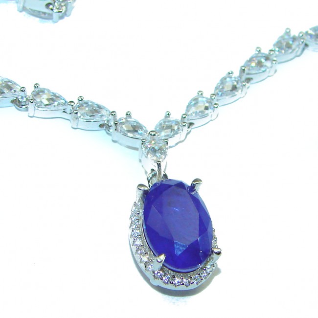 Endless Love Sapphire .925 Sterling Silver handcrafted necklace