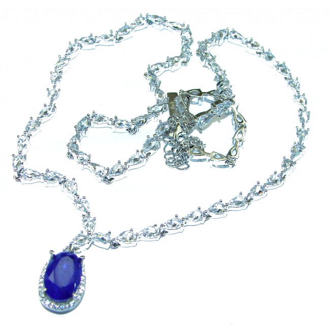 Endless Love Sapphire .925 Sterling Silver handcrafted necklace