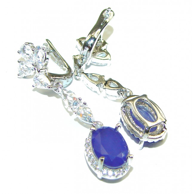 Real Beauty Sapphire .925 Sterling Silver handcrafted earrings