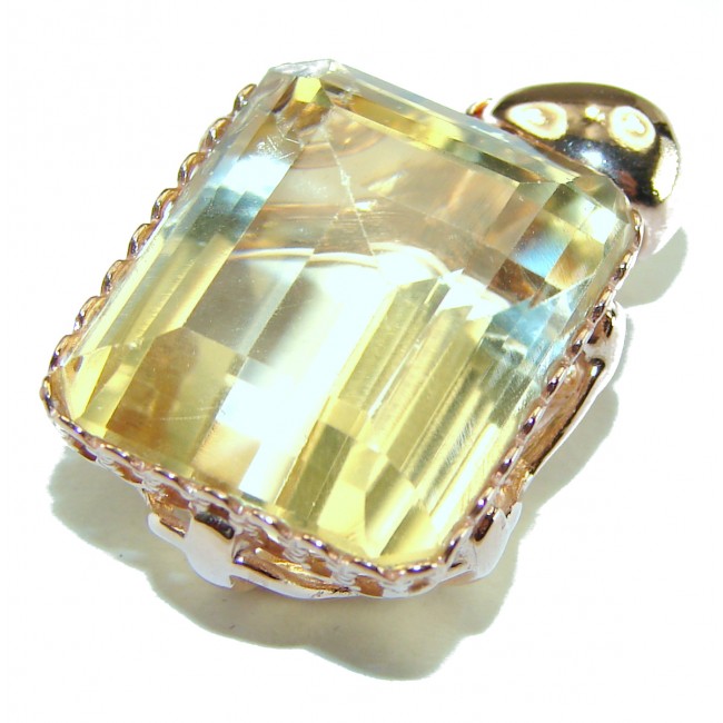 Phenomenal Citrine 14K Rose Gold over .925 Sterling Silver handcrafted Pendant