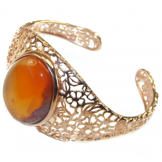 Downtown Sunset Mexican Opal handmade 14K Gold over .925 Sterling Silver Bracelet / Cuff