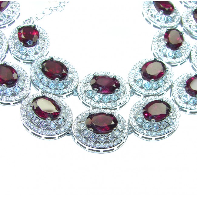 Red Passion authentic Garnet .925 Sterling Silver handcrafted Statement necklace