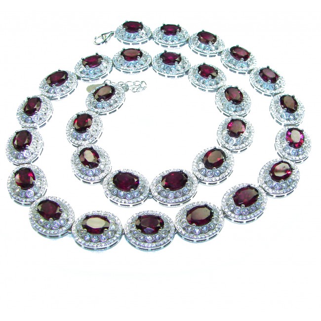 Red Passion authentic Garnet .925 Sterling Silver handcrafted Statement necklace