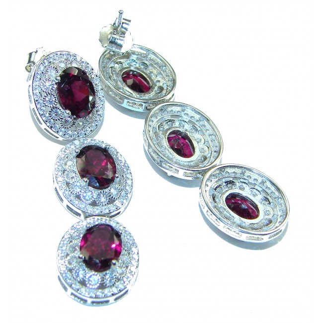 Red Passion authentic Garnet .925 Sterling Silver handcrafted earrings