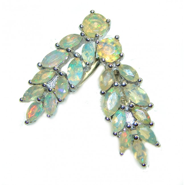 Golden Cascade Ethiopian Opal .925 Sterling Silver handcrafted earrings