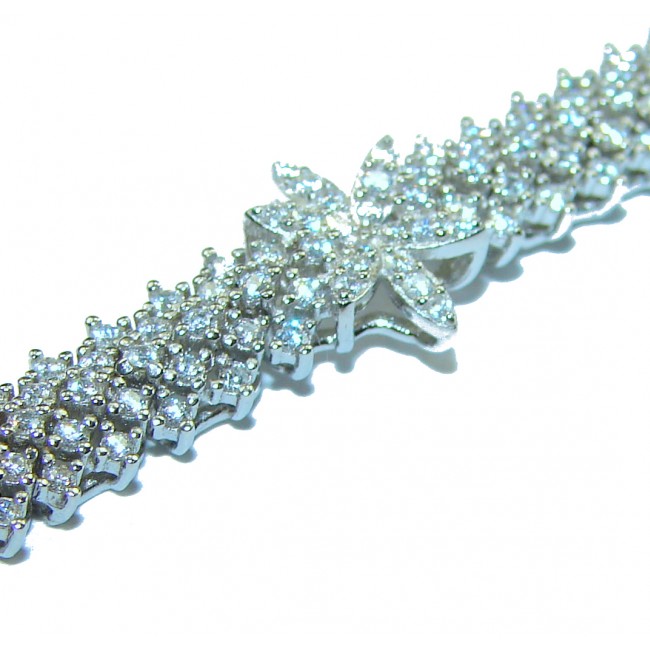 Luxurious Genuine White Topaz .925 Sterling Silver Bracelet