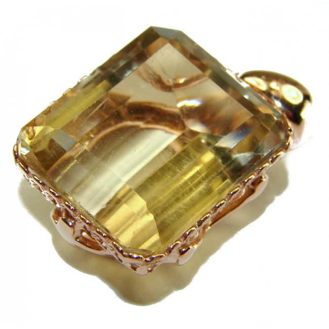 Phenomenal Citrine 14K Rose Gold over .925 Sterling Silver handcrafted Pendant