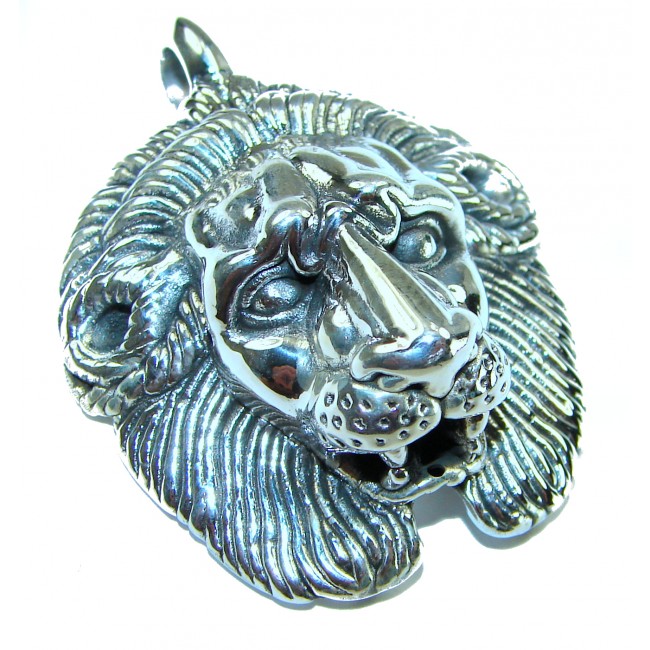 Sterling Leo's head .925 Silver Bali handmade Pendant