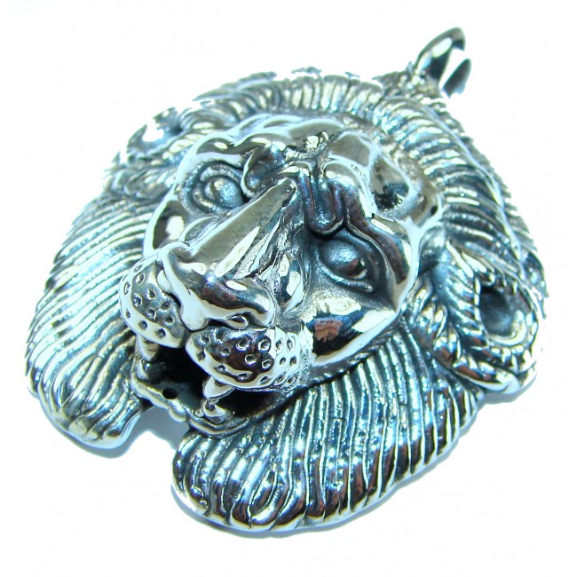 Sterling Leo's head .925 Silver Bali handmade Pendant