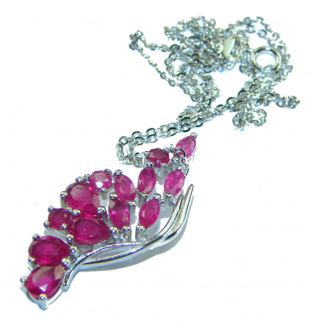 Precious Genuine Ruby .925 Sterling Silver handmade necklace