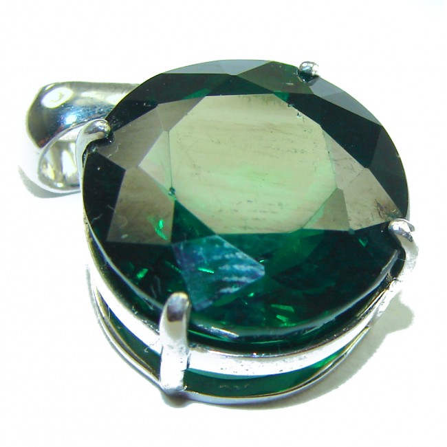 Superior quality 12.2 carat Fresh Green Topaz .925 Sterling Silver Pendant