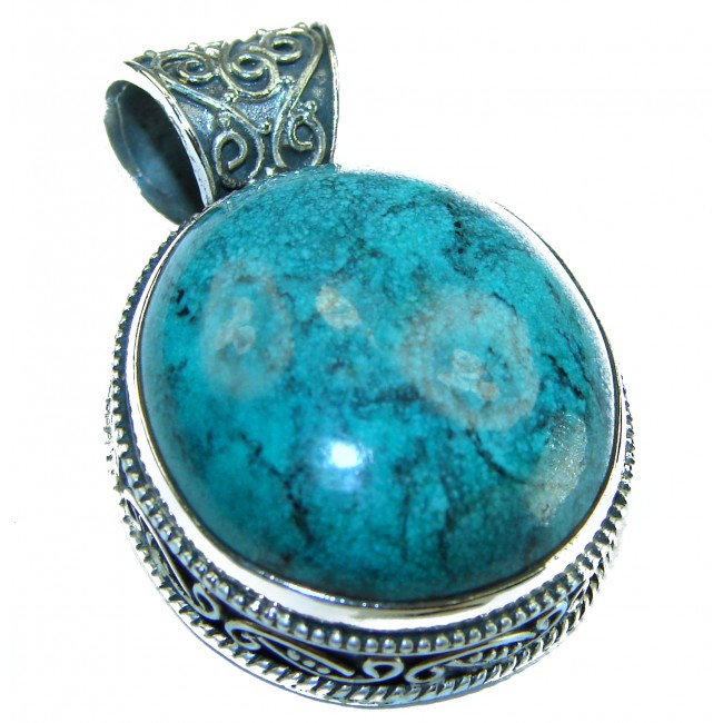 Arizona Beauty Natural Natural Turquoise .925 Sterling Silver handmade pendant